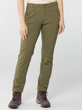 REI Co-op Savanna Trails Pants Women's 8 Petite Army Green Nylon Hiking UPF 50